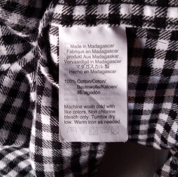 J. Crew Black & White Gingham 1/2 Zip 100% Cotton Shacket Pockets Size Large - Picture 10 of 10